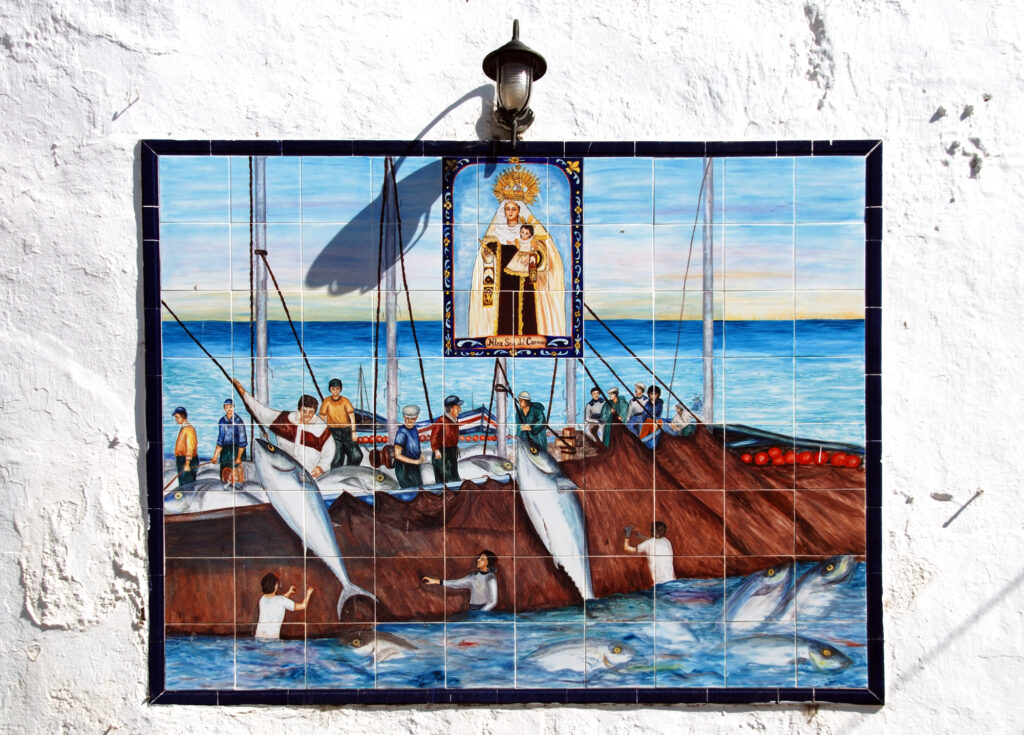 cuadro pesquero de la virgen conil